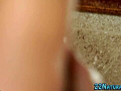 redhead babe relaxes in european shower with high definition bathing