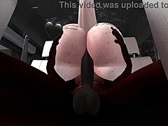 yo, black man bangs demonic white chick with big tits in suv hentai style