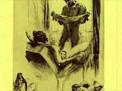 Vintage comic drawing from antique collection