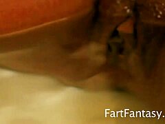 Amber Star blows stinky fart bubbles in wild bath.