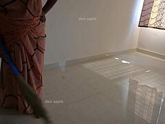 Tamil Maid Prabha Sneakily Jerks Owner's Cock During Work