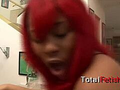 Beautiful brunette gets her ass fucked by a black man