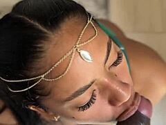 Indian Pornstar Gives Deepthroat Blowjob to Ebony Guy on Webcam