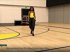 Cartoon milf with big tits teases in 3d erotic scene as new coach