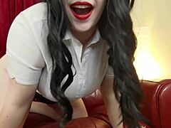 Human trashcan sexting compilation with big tits femdom boobs at work office long hair maledom.