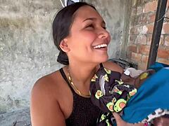 Neighbor Agrees to Blowjob and Sex While Washing Clothes