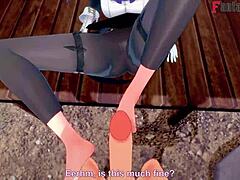 Clorinde blowjob in 3d cartoon genshin impact fantasy anime hentai