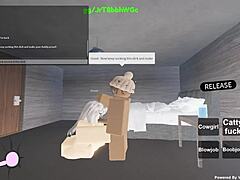 Big black cock fucks whore's ass in missionary position.