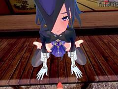 Clorinde blowjob in 3d cartoon genshin impact fantasy anime hentai