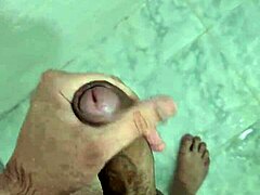 Chubby Guy Cums Hard in Bathroom Solo