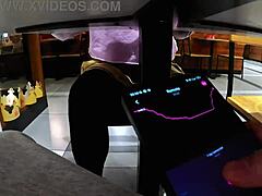 3D video of a brunette girl masturbating in a car
