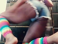 Check out this sexy ebony babe shaking her ass in panties and thong! 😍 Two exclusive vids.