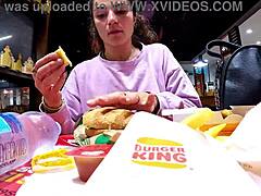 3D video of a brunette girl masturbating in a car