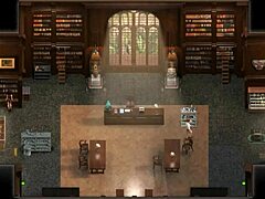 3D cartoon of a bookworm's naughty library encounter
