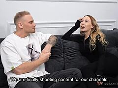 Pretty blonde amateur Bella Mur's naughty casting experience