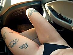 Beautiful amateur with a big ass tips the driver with a blow job