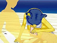 Ankha from Animal Crossing GETS FUCKED on the BEACH