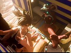 Sombra's gloryhole deepthroating and face fucking marathon