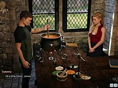 i play lust academy ep 6, watching fat teen with big tits get monster cock in dating game