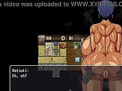 Tanned girl natsuki in hentai game photoshoot massage