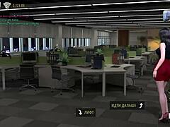 Fashionbusiness babe spreads legs to show pussy in 3D game