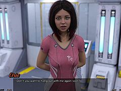 stranded in space 91 - big boobs milf stretches out in wild game outfit.