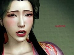 3d asian cosplay slut sucks huge dick