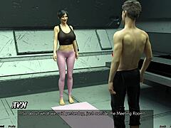 stranded in space 91 - big boobs milf stretches out in wild game outfit.