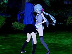 Chris Yukine ja Tsubasa Kazanari kovassa lesbohentai-leikissä