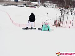 snowboarding leads to pussy fucking with alice flore