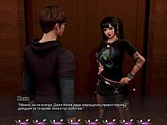 Beautiful Asian babe gets blowjob and fucked in anime game