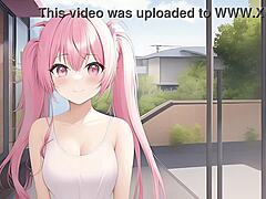 Ai anime girl in intriguing hentai scene