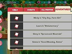 Redhead babe flashes big tits on ranch in Nutaku Booty Farm Part 10