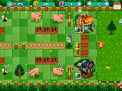 Redhead babe flashes big tits on ranch in Nutaku Booty Farm Part 10