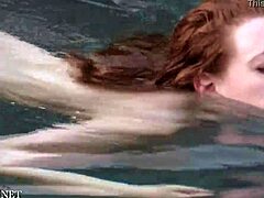 misha lowe shows off by the pool