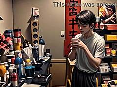 This nerdy girl gets possessed and fucks curvy bitches with a huge cock.