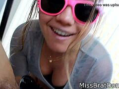 bp023 brat femdom strapon fuck pov with milk dildo toy free video