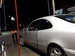 Car wash hiding transsexual secrets outdoors?