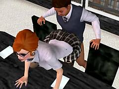 Qwert Story 1 : Action sauvage de sodomie au bureau en 3D