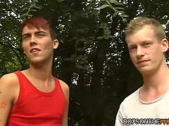 Mark Lloyd Sucks Cock Outdoors with Friends!