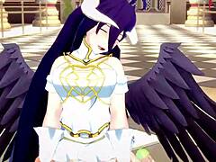 3D animated porn with Netorare theme - Busty hentai star Albedo's sensual experience