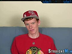 straight twink jerks huge cock in pov close-up action