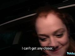public agent catches innocent ginger girl for a wild fuck over car bonnet outdoors