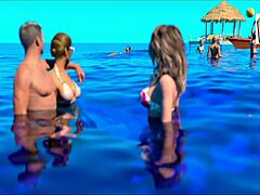 Blonde Teen Wife and Stepmother in Wild Cartoon Action Scene