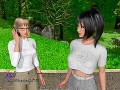 3D Cartoon Babe in Ripped Outfit Tease