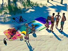 Блондинка-жена и мачеха в дикой мультяшной сцене