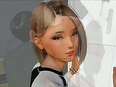 Teen with Big Tits in 3D Cartoon Game ROCKS Outfit!