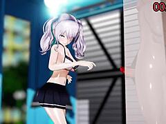 is kashima's part-time job a blowjob contest with cowgirl and squirting?