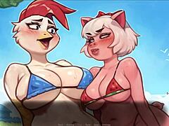 My Pig Princess Ep 31 hentai game shows curvy teen teaching sex ed with her tits in wild 3some.