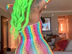 Moee baby is wearing a clown costume and twerking her ass in this cosplay video